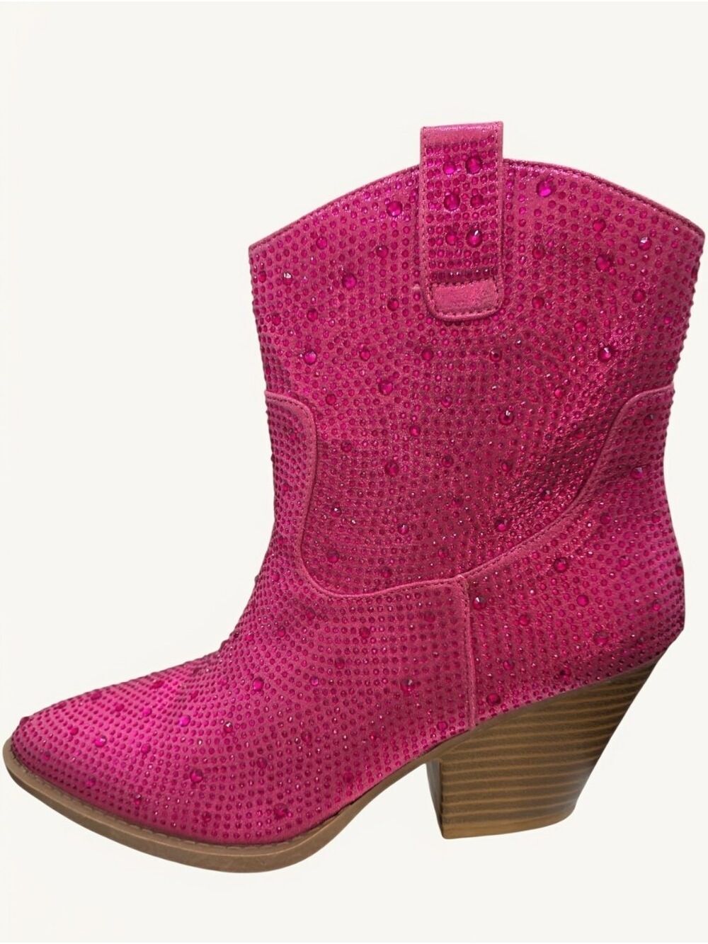 Size 10 NWOT Forever Hot Pink Rhinestone Western Boots Stampede